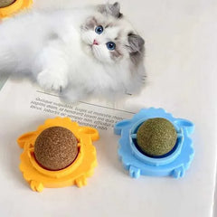 Cat Mint Ball, Catnip Balls Toy for Cats Treat Toy Wall Ball for Indoor Cat Chew, Rotatable Edible Kitten Chew Toys Safe Healthy Cat Wall Treats for Kitten