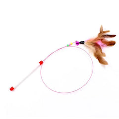 Cat Toy Funny Feather Bird With Bell Cat Stick Toy For Kitten Playing Teaser Wand Toy