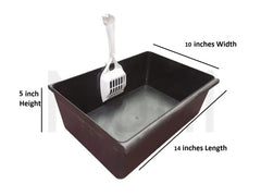 Cat Litter Tray - Standard Size For All Ages Free Scoop- Color Choice Available