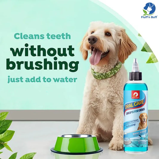 Fluff n Buff Water Additive Oral Care Drops For Dogs And Puppies