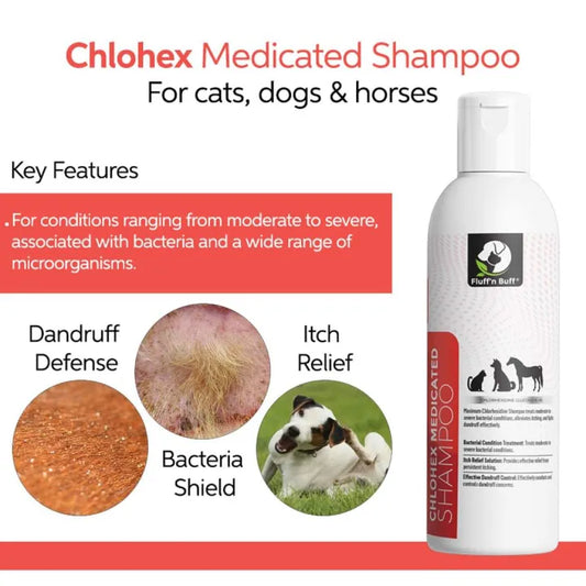 Fluff And Buff Chlohex Medicated Shampoo 120 ML