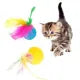 Cat Interactive Toy Plastic Feather Golf Ball Cat Teaser Ball Bite Resistant Cats Self Hi Toys Cat Molar Sound Ball Random Color Cat Grinding Toys Trainging