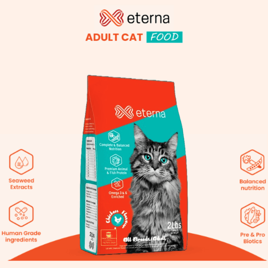 Eterna Chicken Flavour All Adult Breeds Premium Quality Cat Food 2LBS-(0.9-KG)