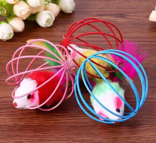 Playing Ball Mouse in Rat Cage Ball For Pet Cat Kitten Gift