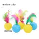 Cat Interactive Toy Plastic Feather Golf Ball Cat Teaser Ball Bite Resistant Cats Self Hi Toys Cat Molar Sound Ball Random Color Cat Grinding Toys Trainging