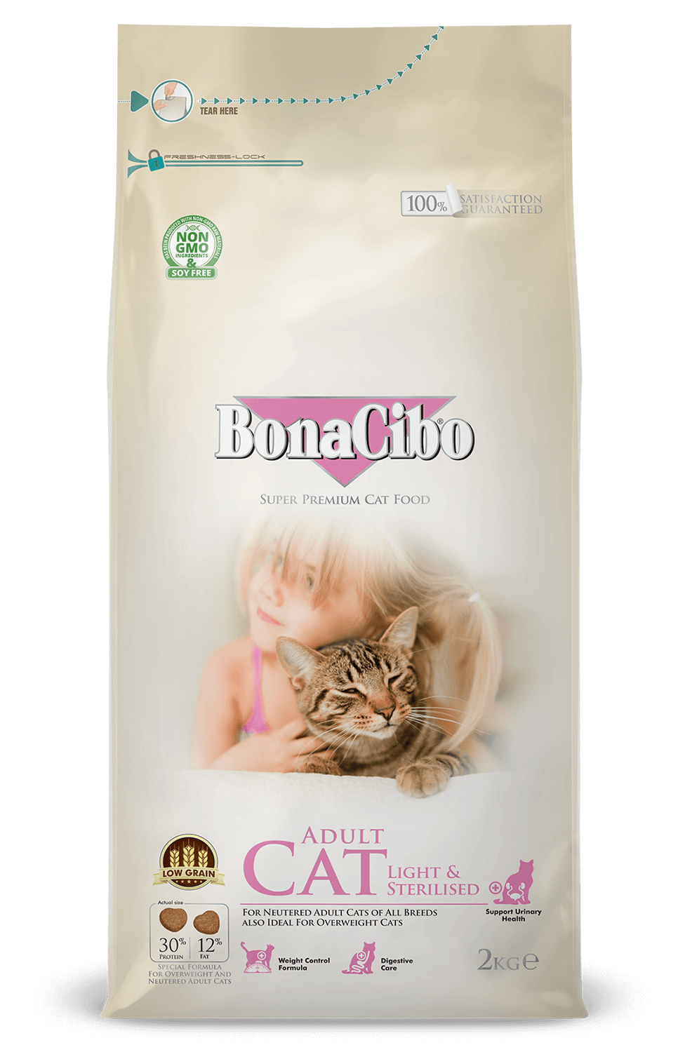 Bonacibo Adult Cat Light & Sterilised Premium Cat Food 2 Kg