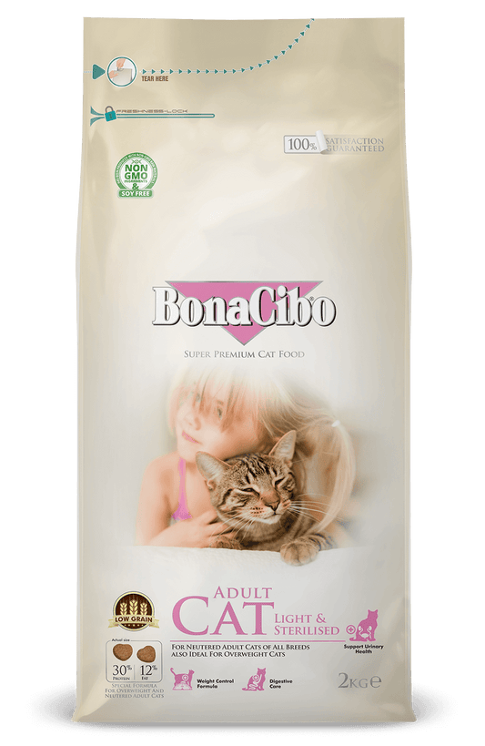 Bonacibo Adult Cat Light & Sterilised Premium Cat Food 2 Kg