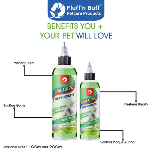 Fluff n Buff Oral Care Drops for Cats & Kittens 100 ML