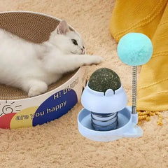 Catnip Stickers Rotatable Cat Licking Balls Edible And Healthy With Spring Ball Catnip Bubbles Lickables For Cats Catnip Ball Toy