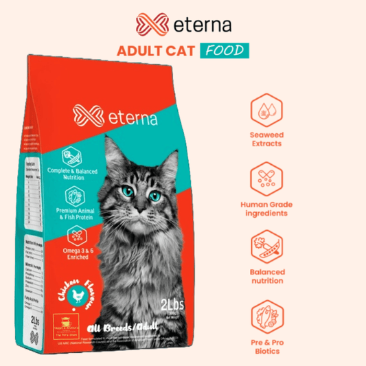 Eterna Chicken Flavour All Adult Breeds Premium Quality Cat Food 2LBS-(0.9-KG)