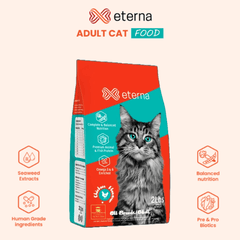 Eterna Chicken Flavour All Adult Breeds Premium Quality Cat Food 2LBS-(0.9-KG)