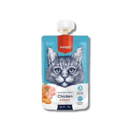 Wanpy Tasty Meat Paste Cat Treat Chicken with Carrot – 90gm